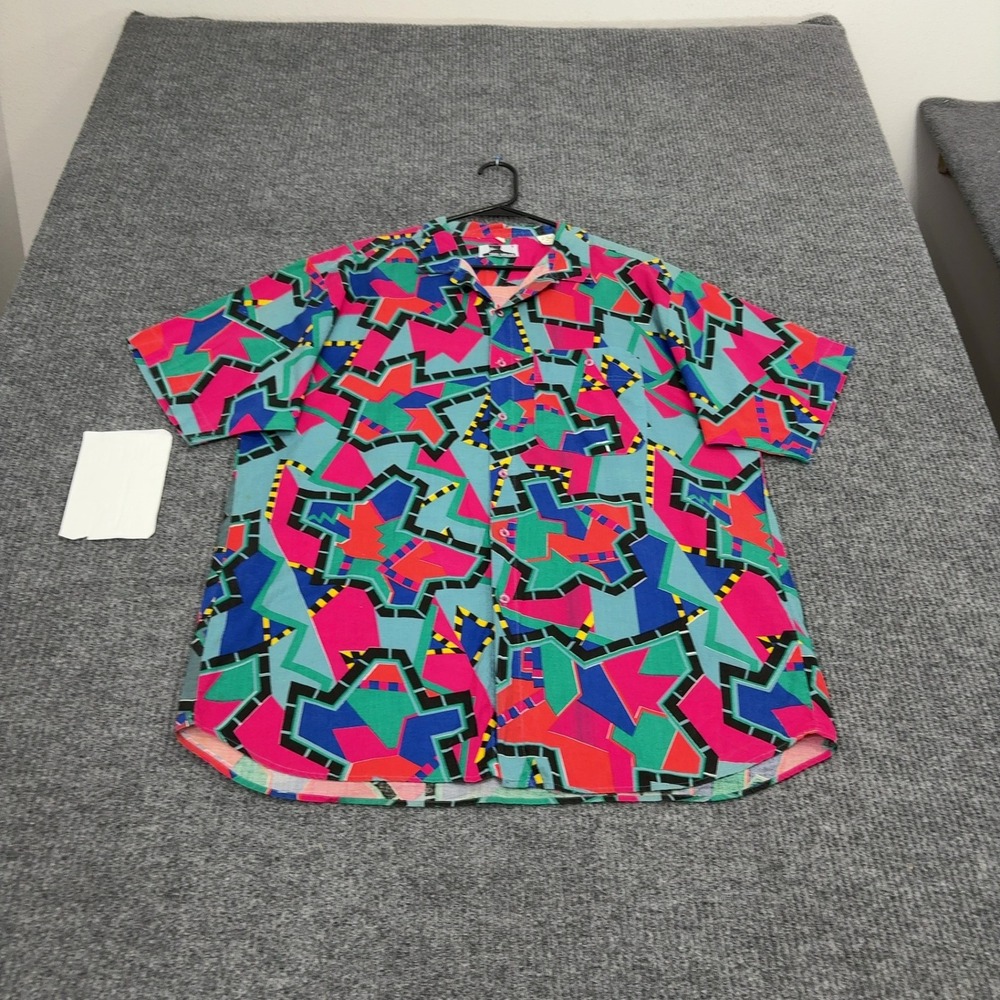 Vintage Tom Tailor Shirt Mens XL Multicolor Geometric Abstract 90s Retro